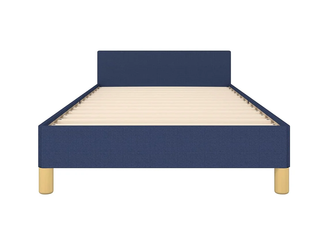 Cadre de lit sans matelas bleu 90x190 cm tissu