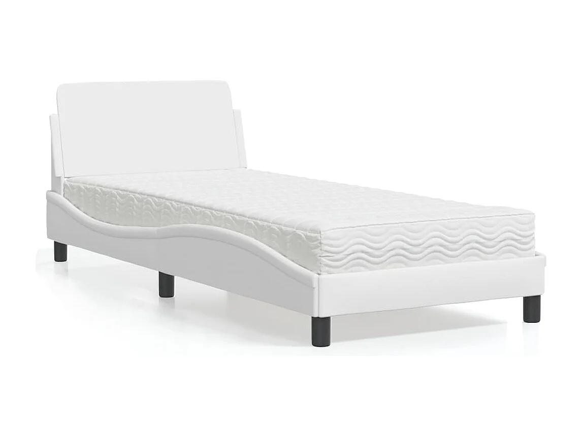 Cama con colchón blanco 80x200 cm símil piel