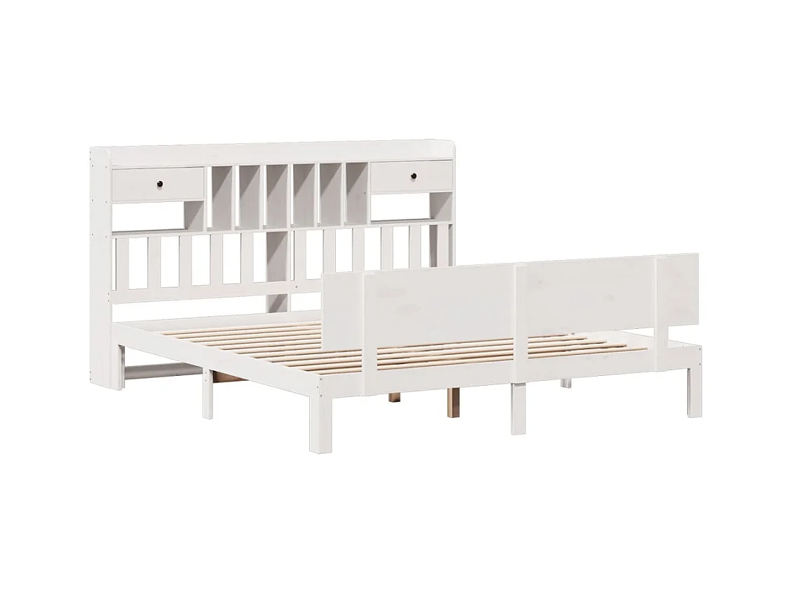 Wit boekenkastbed zonder matras 180x200 cm massief grenenhout