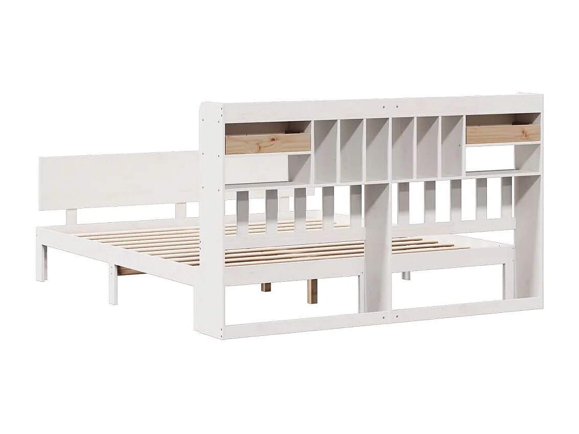 Wit boekenkastbed zonder matras 180x200 cm massief grenenhout