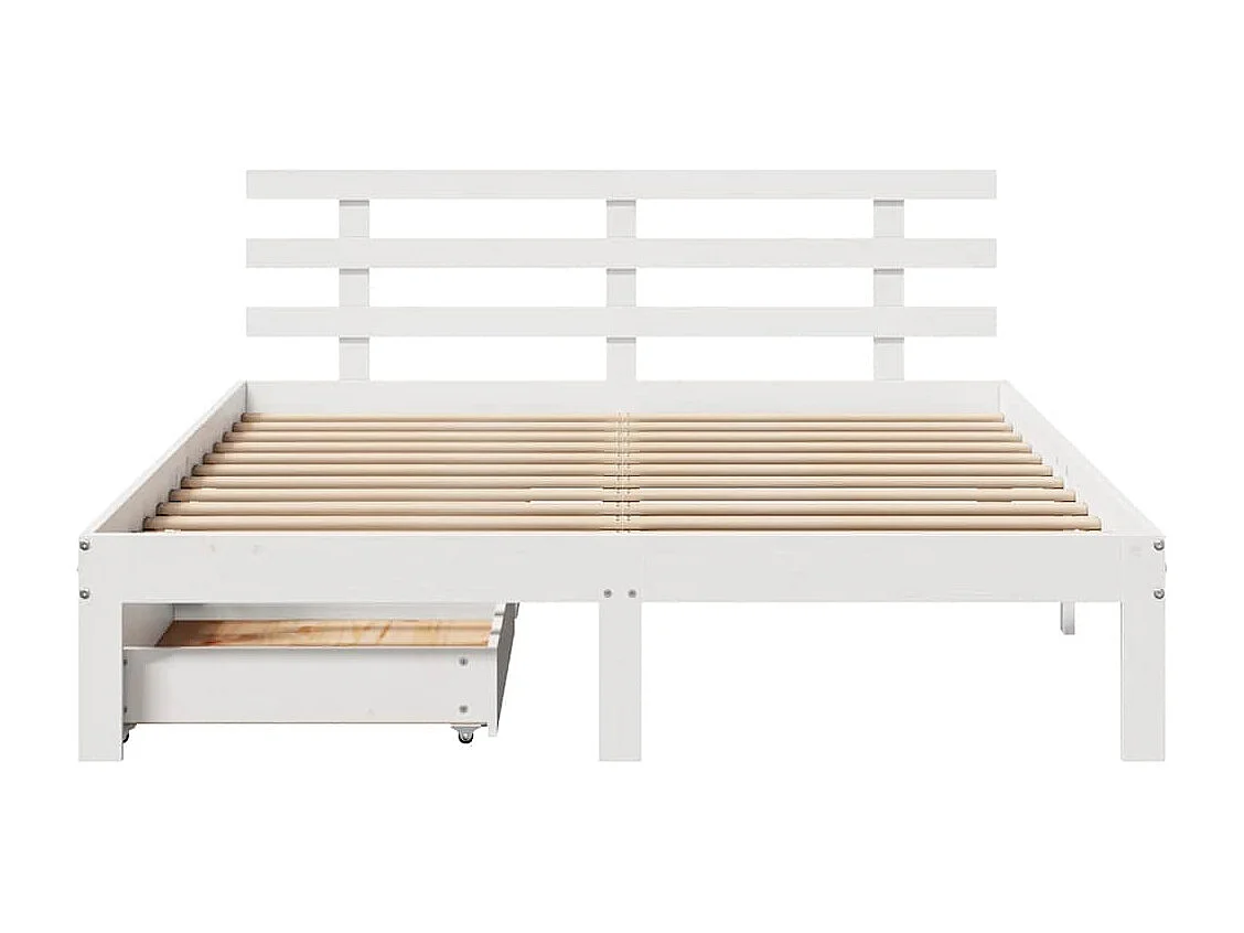 Struttura letto con cassetti senza materasso bianco 140x200 cm