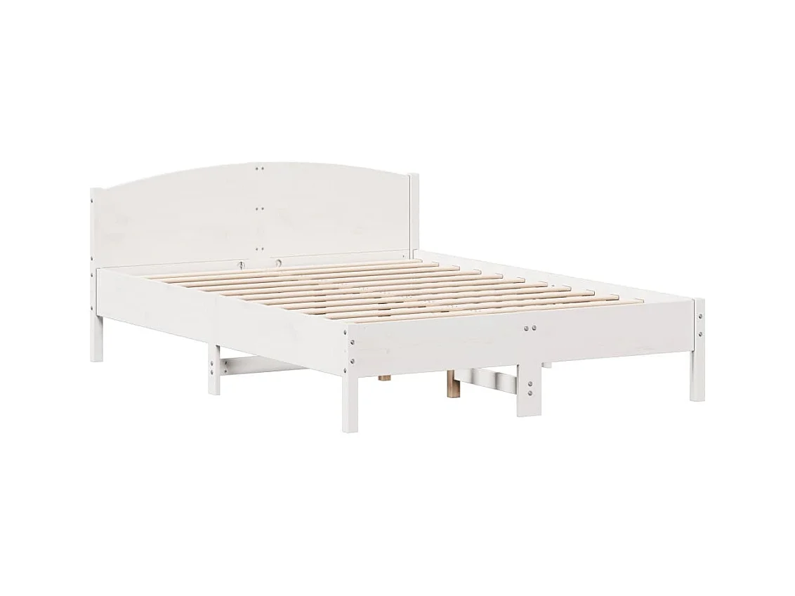 Bedframe zonder matras wit 140x200 cm massief grenenhout