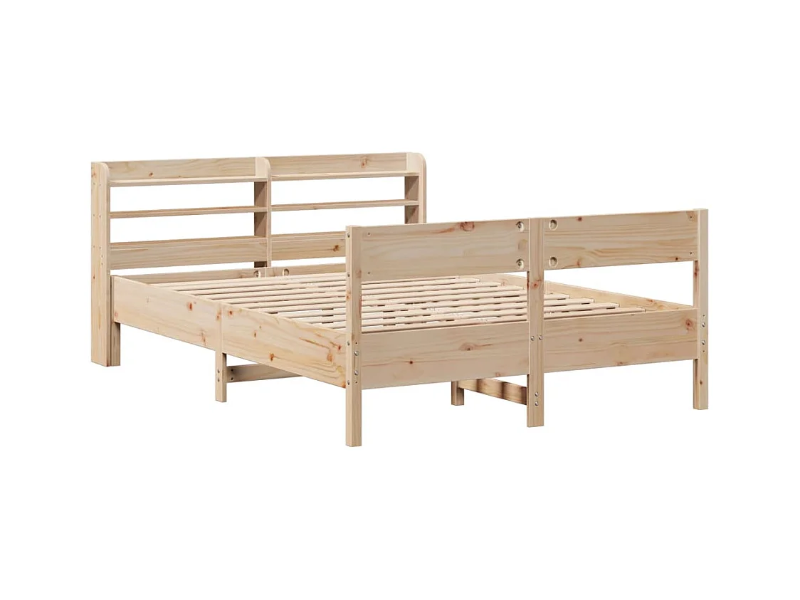Estructura de cama sin colchón 150x200 cm madera maciza de pino