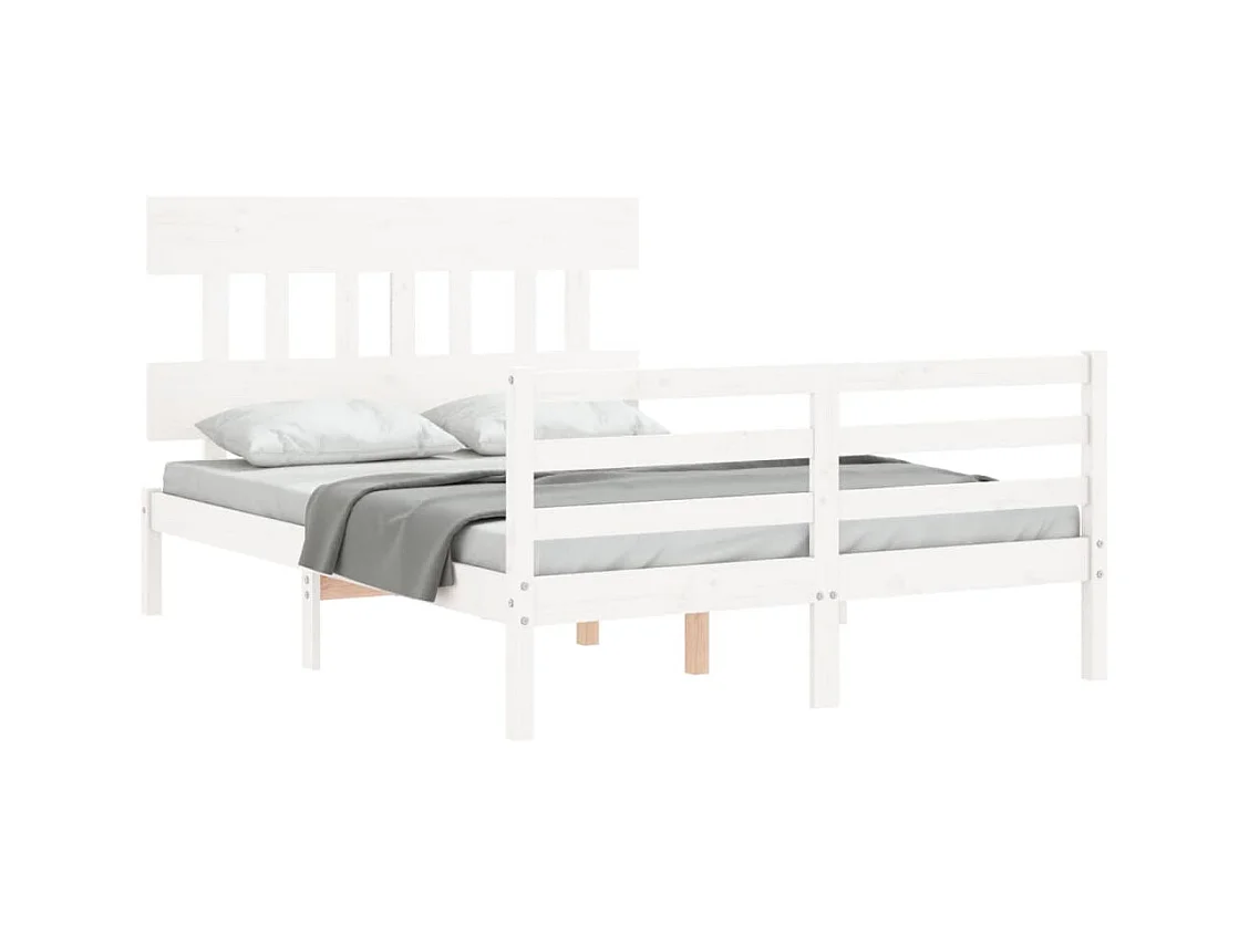 Bedframe zonder matras wit 140x200 cm massief hout