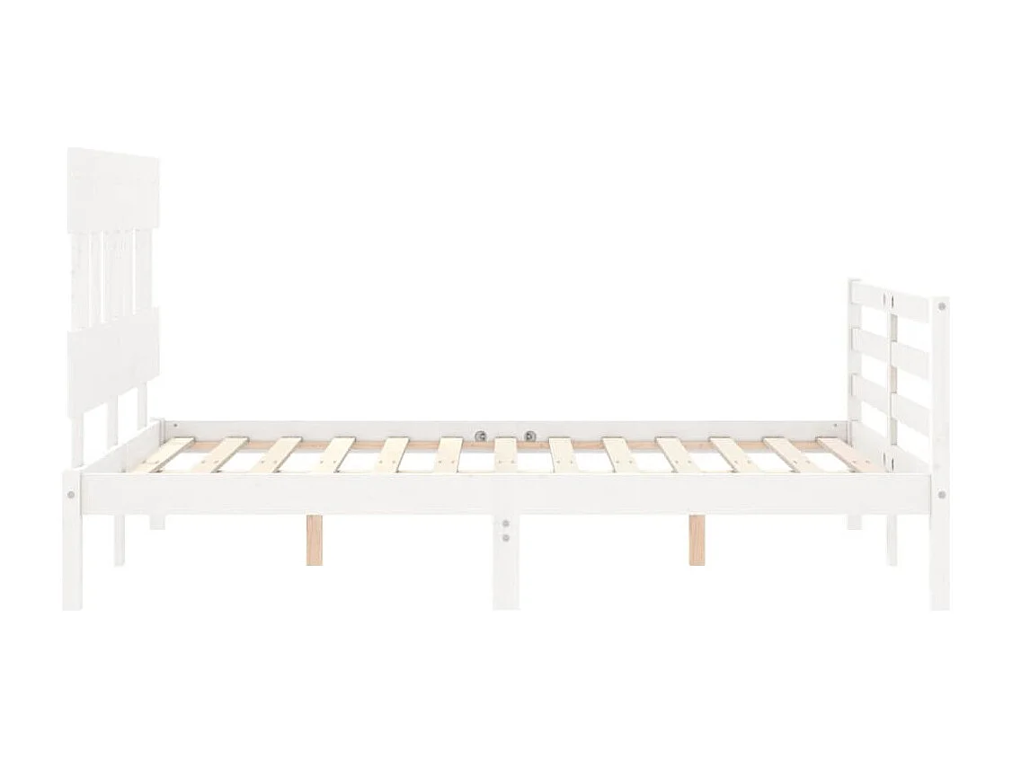 Bedframe zonder matras wit 140x200 cm massief hout