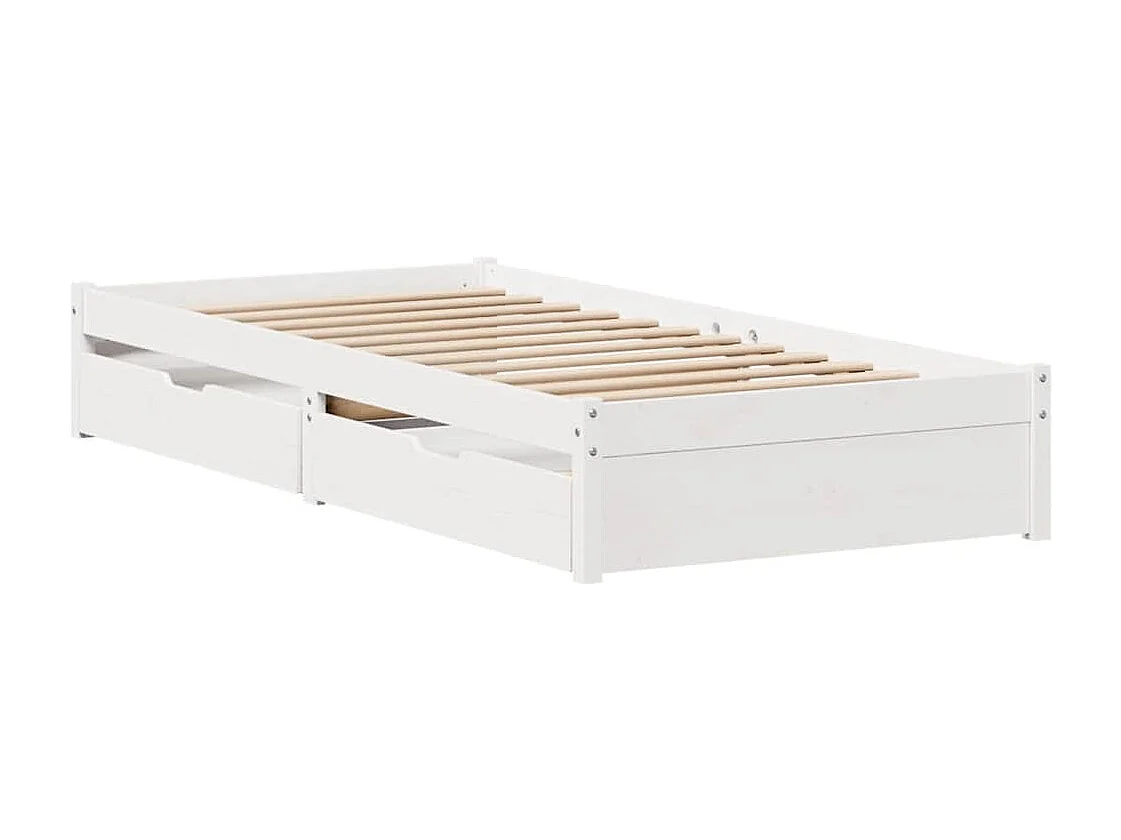 Cadre de lit sans matelas blanc 90x200 cm bois de pin massif