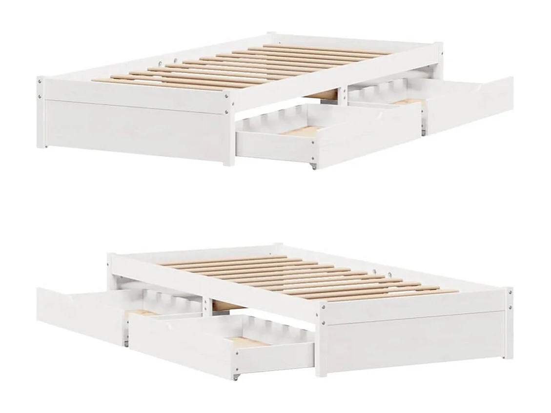 Cadre de lit sans matelas blanc 90x200 cm bois de pin massif