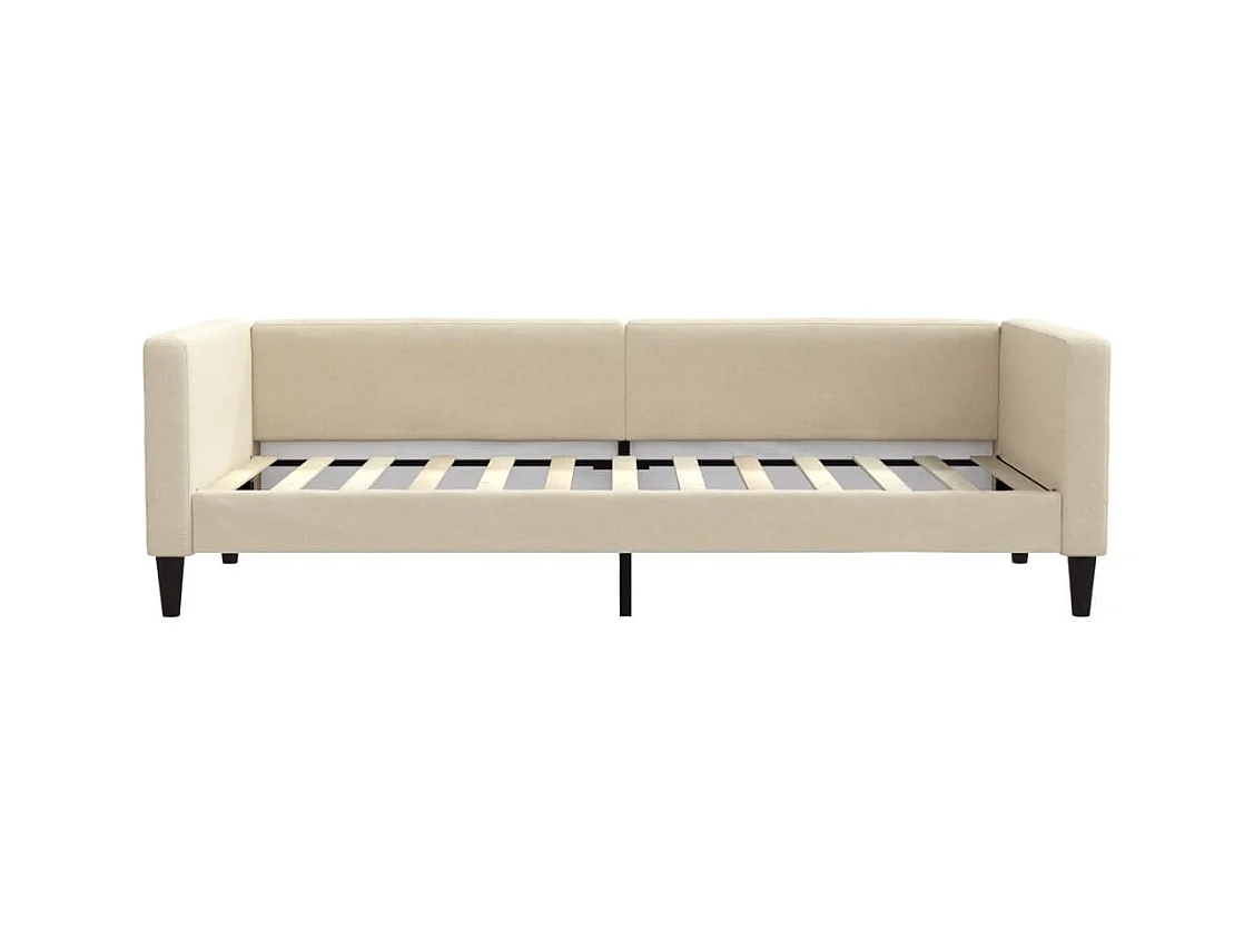 Lit de jour avec matelas crème 90x200 cm tissu