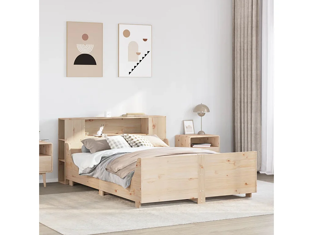 Cadre de lit sans matelas 120x200 cm bois de pin massif