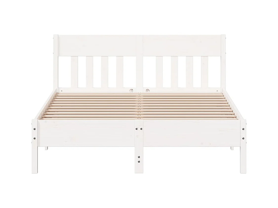 Estructura de cama sin colchón blanca 160x200 cm madera maciza de pino