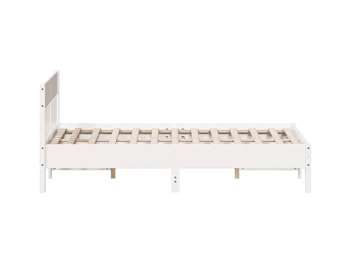 Estructura de cama sin colchón blanca 160x200 cm madera maciza de pino