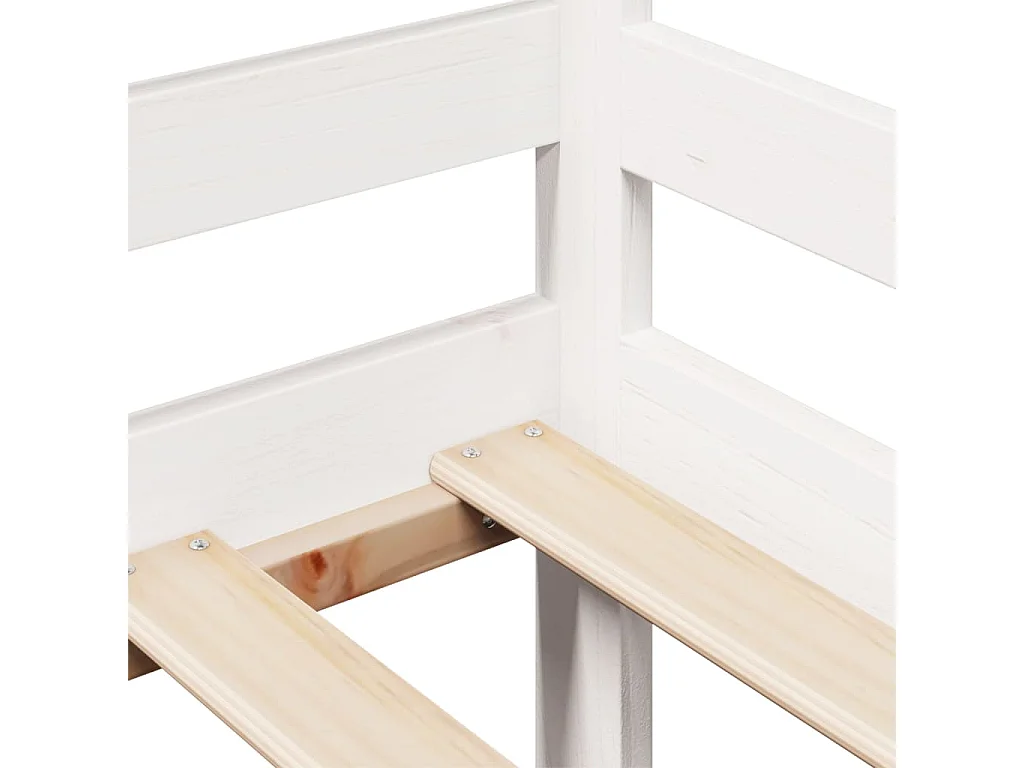 Cama de día y cajones sin colchón blanco 90x200 cm madera maciza