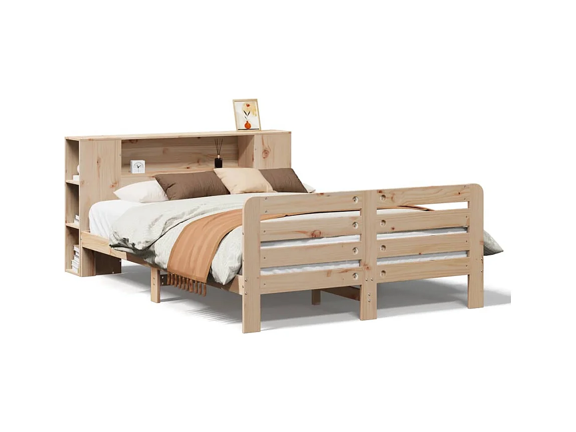 Cadre de lit sans matelas 135x190 cm bois de pin massif