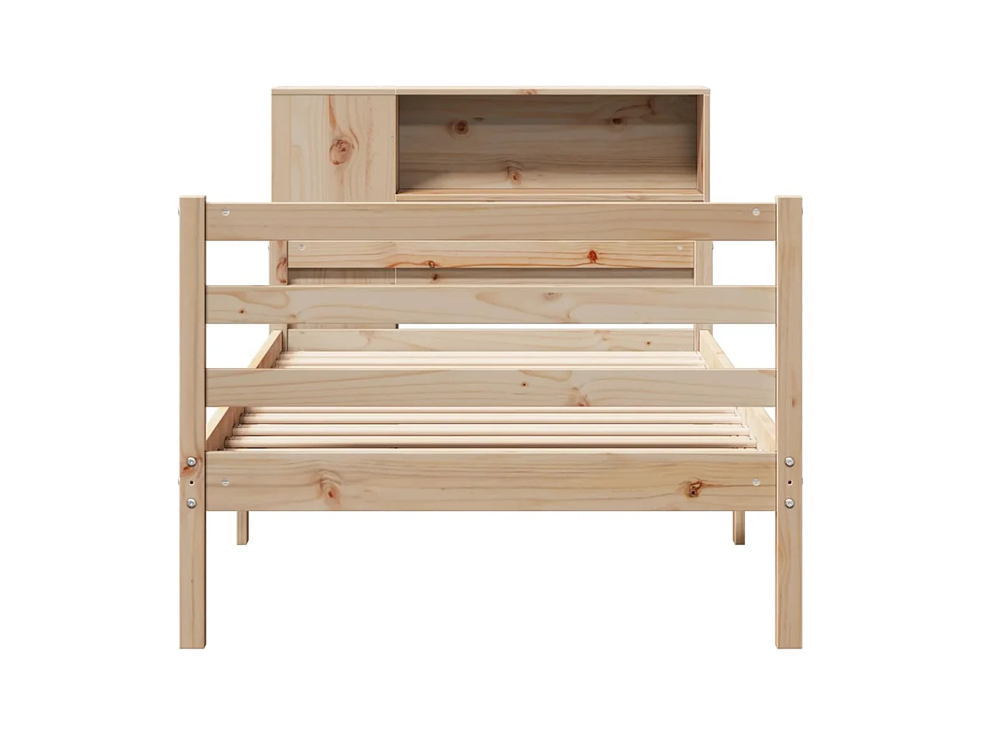 Letto a libreria senza materasso 100x200 cm in legno massello di pino