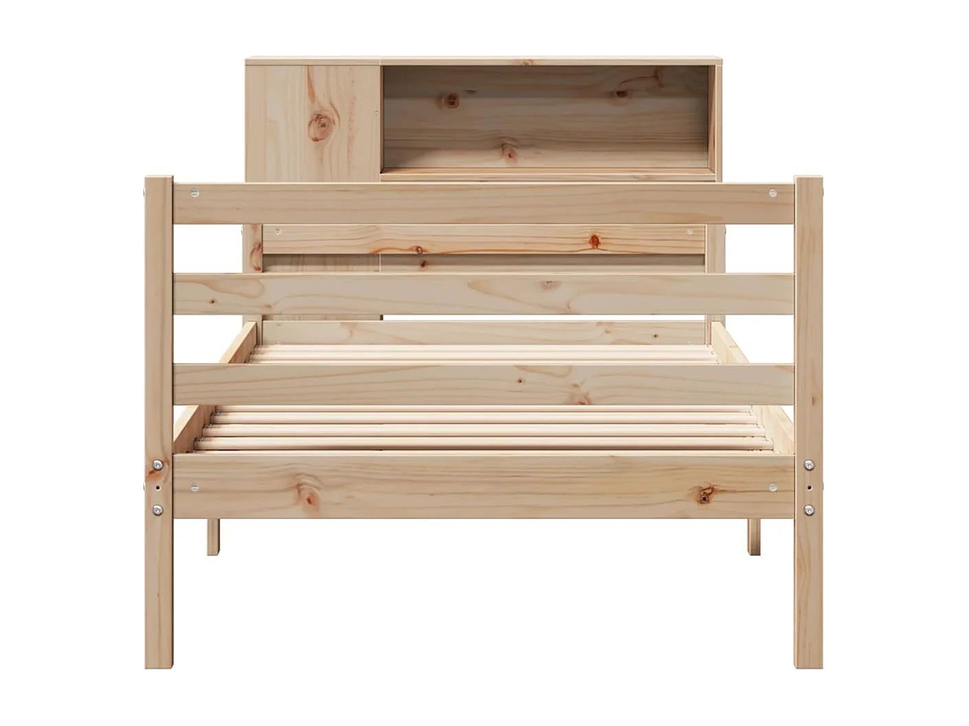 Lit bibliothèque sans matelas 100x200 cm bois massif de pin