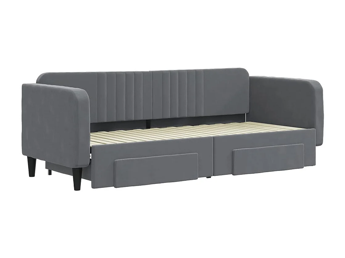 Divano letto con rotelle e cassetti senza materasso 80x200 cm