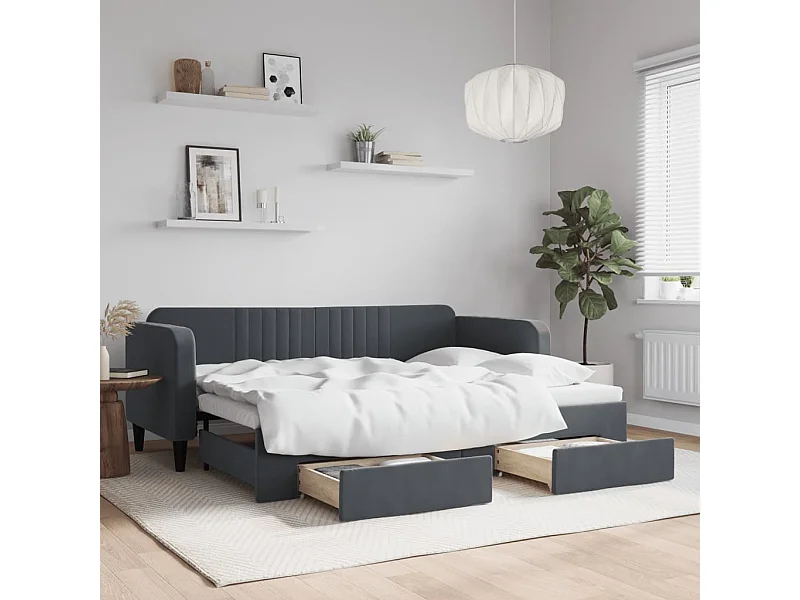 Dagbed met onderschuifbed en lades zonder matras 80x200 cm