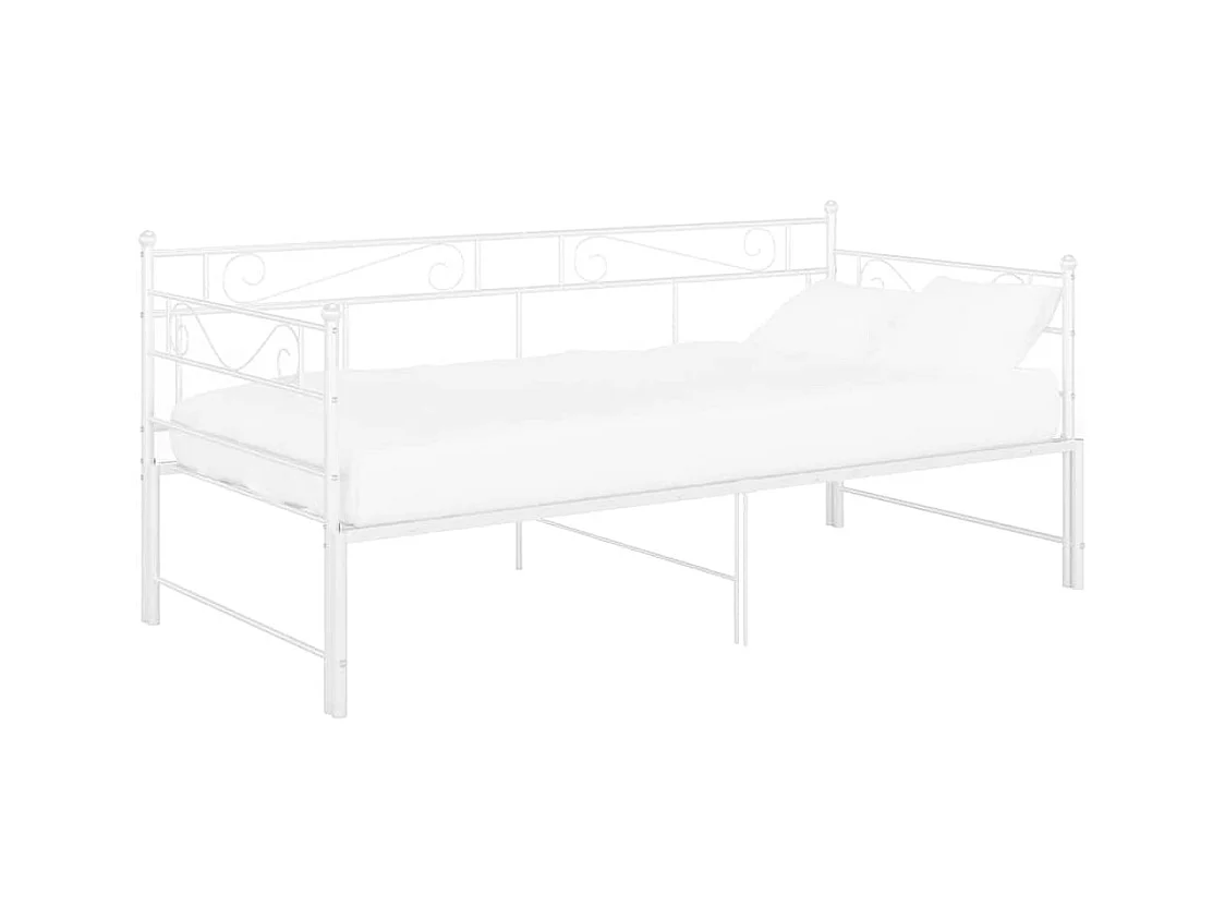 Cadre de canapé-lit extensible sans matelas blanc 90x200 cm