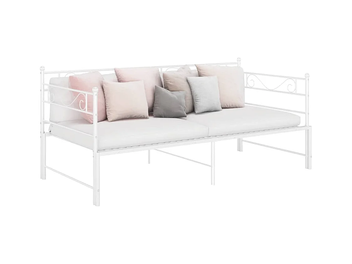 Estructura de sofá cama extensible sin colchón blanco 90x200 cm