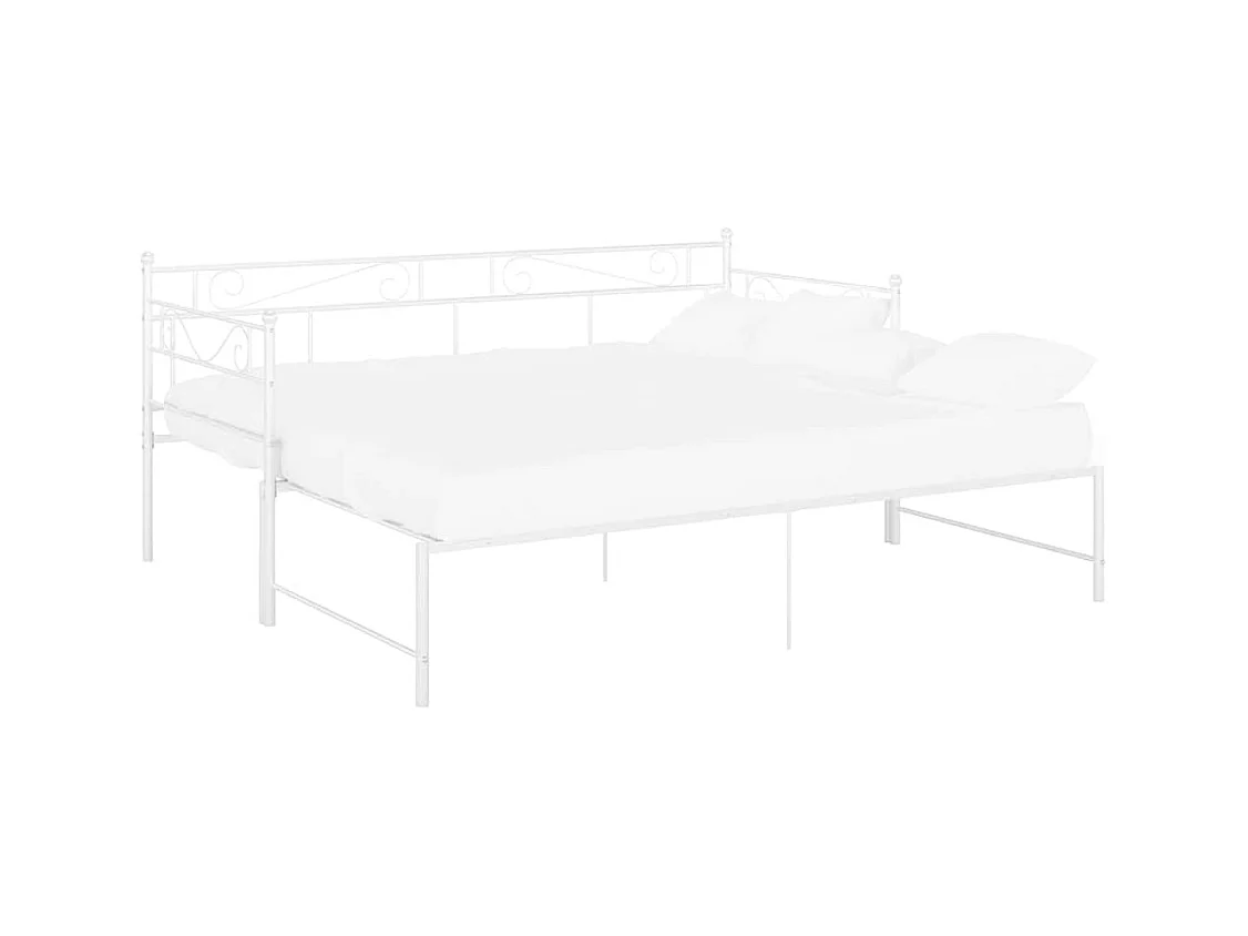 Estructura de sofá cama extensible sin colchón blanco 90x200 cm