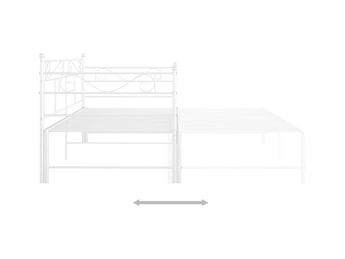 Estructura de sofá cama extensible sin colchón blanco 90x200 cm
