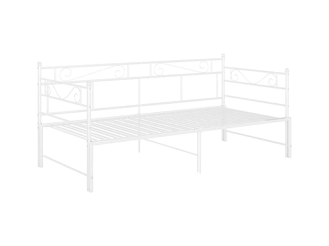 Estructura de sofá cama extensible sin colchón blanco 90x200 cm