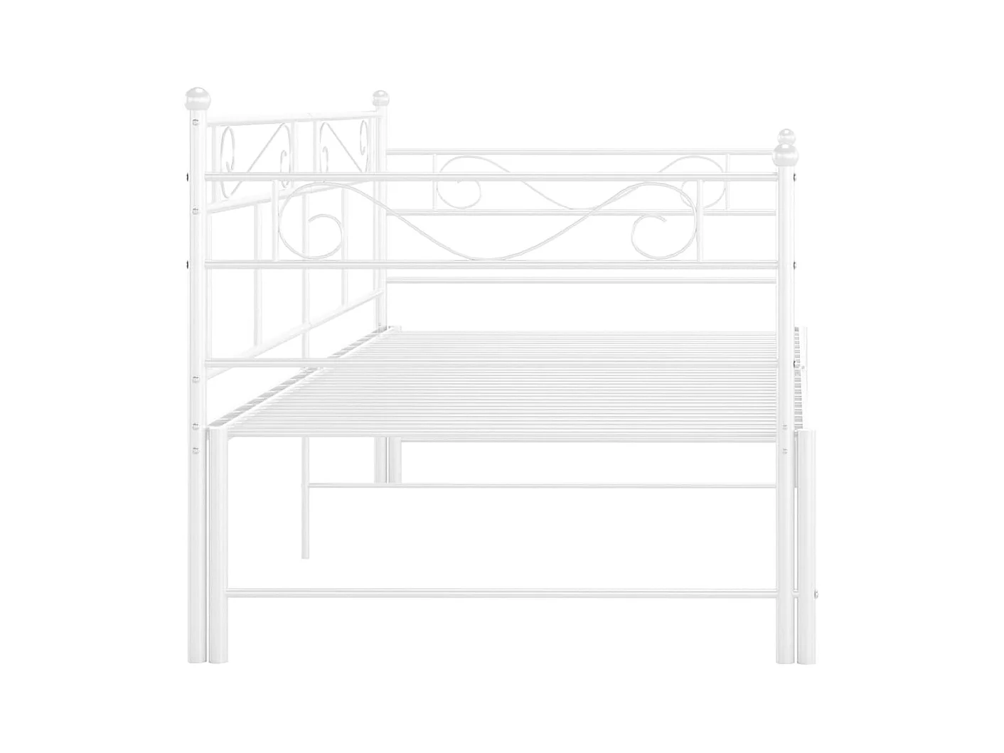 Estructura de sofá cama extensible sin colchón blanco 90x200 cm