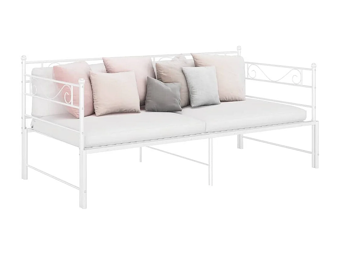 Cadre de canapé-lit extensible sans matelas blanc 90x200 cm