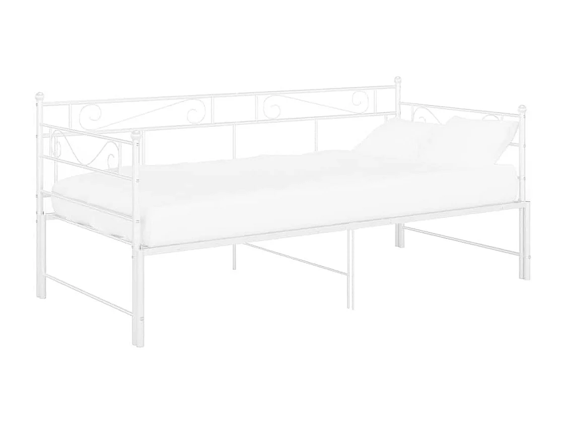Cadre de canapé-lit extensible sans matelas blanc 90x200 cm