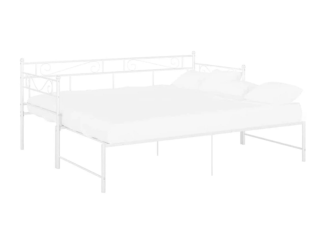 Cadre de canapé-lit extensible sans matelas blanc 90x200 cm