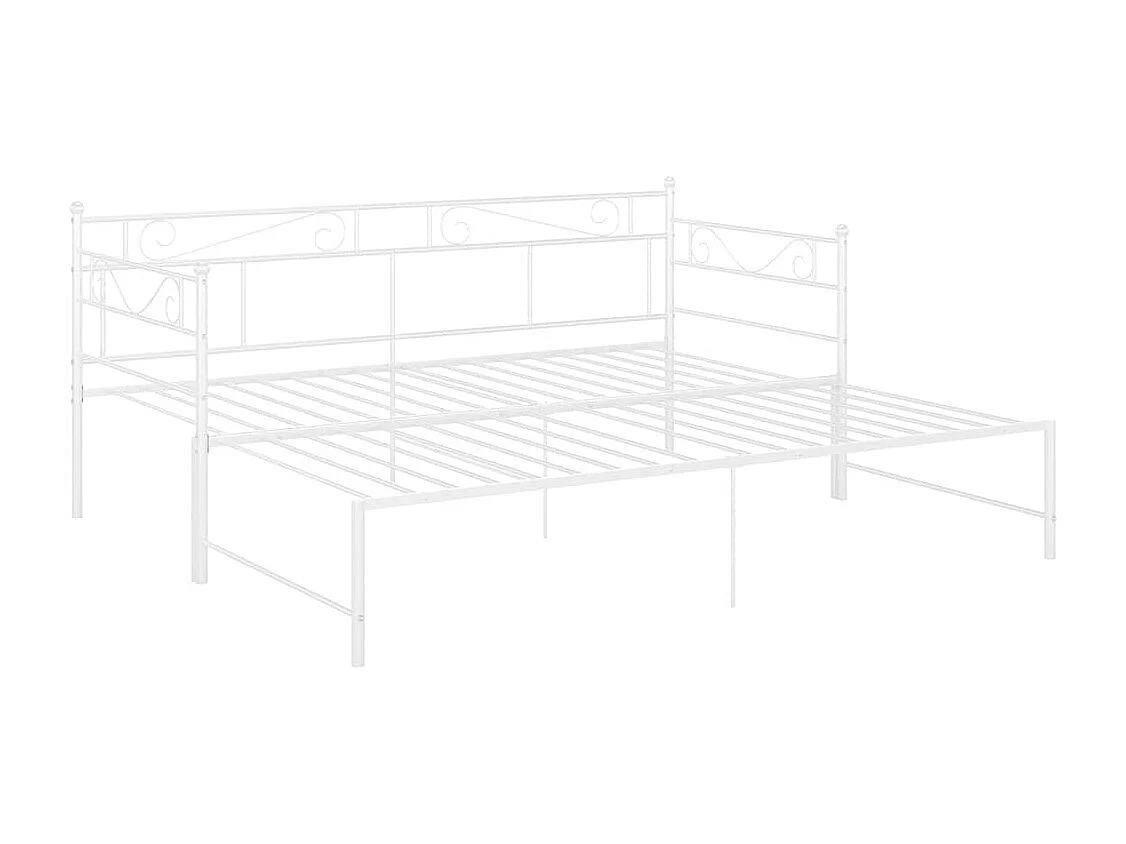 Cadre de canapé-lit extensible sans matelas blanc 90x200 cm