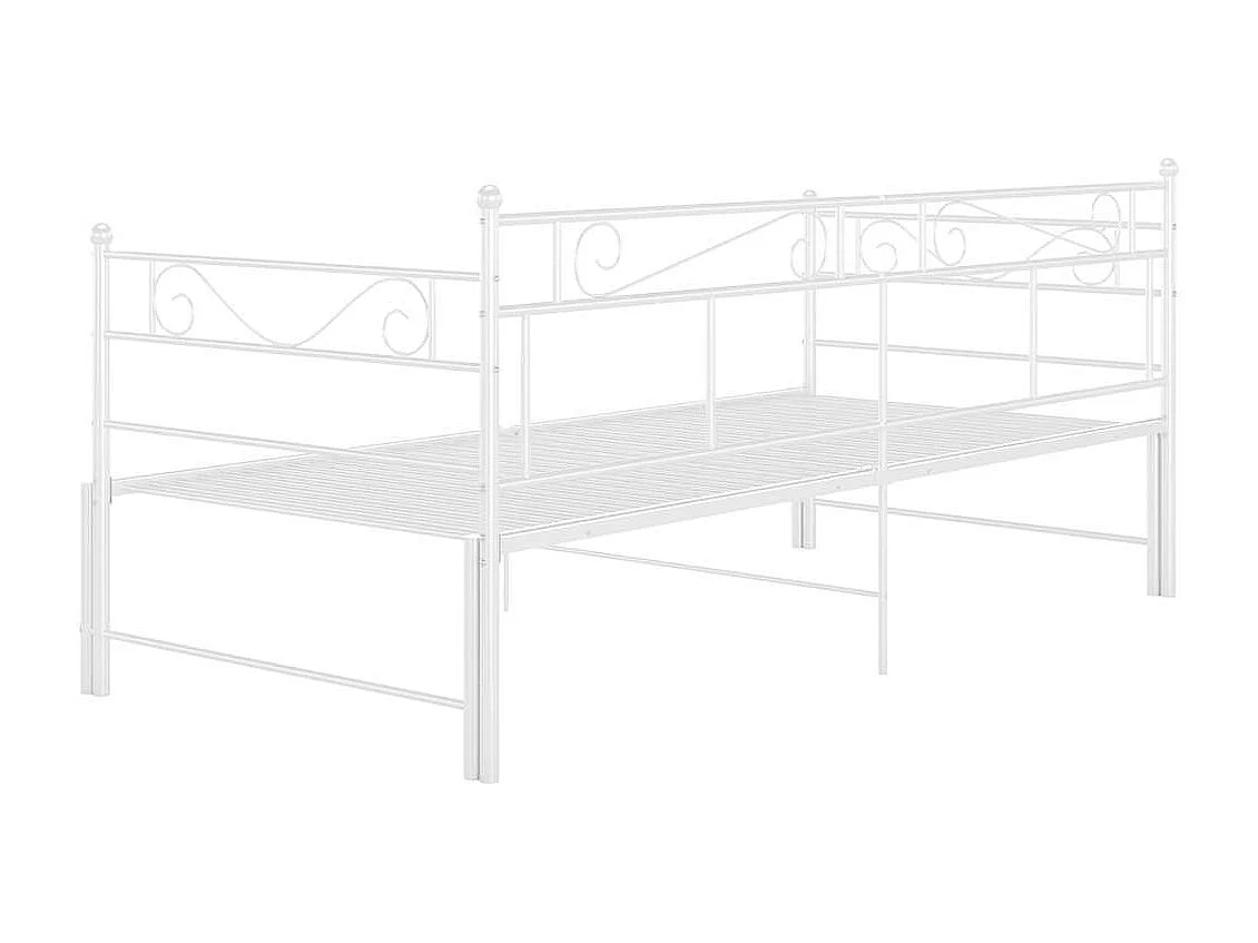 Cadre de canapé-lit extensible sans matelas blanc 90x200 cm