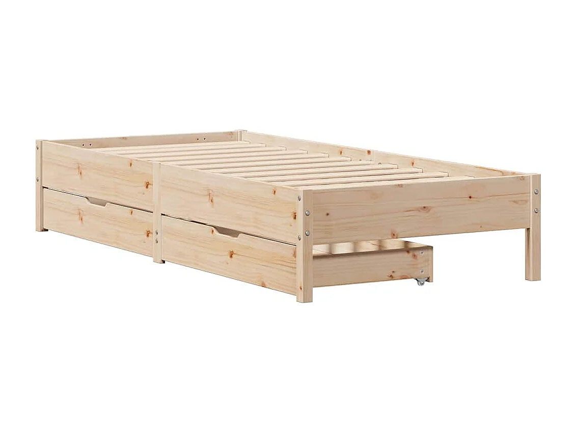 Struttura letto senza materasso 90x200 cm in legno massello di pino
