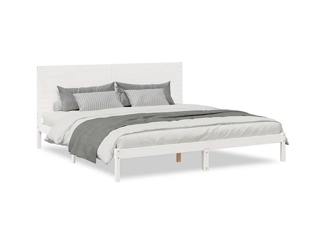 Cadre de lit extra long sans matelas 180x220 cm bois massif
