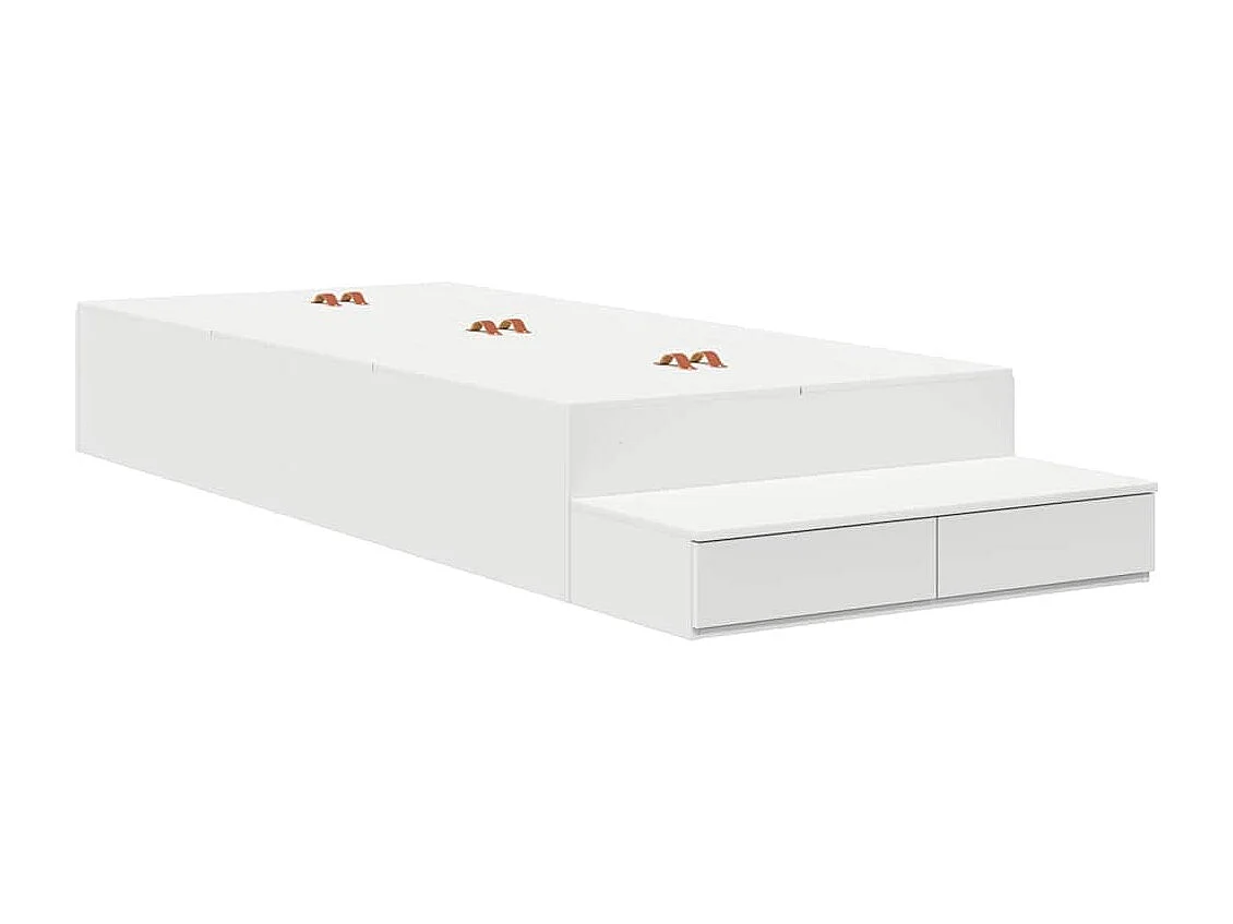 Cadre de lit avec rangement Blanc 236.5 x 90 x 31.5 cm