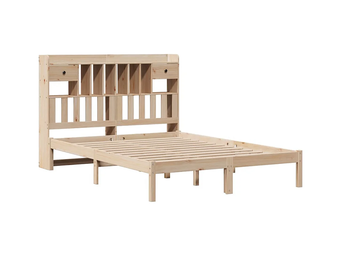 Bibliotheksbett ohne Matratze 140x190 cm Massivholz Kiefer