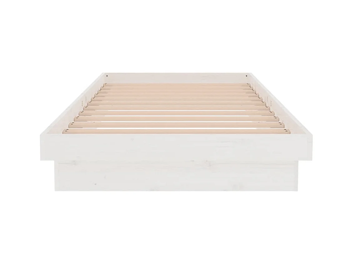 Estructura de cama de madera maciza blanca de 90 x 200 cm