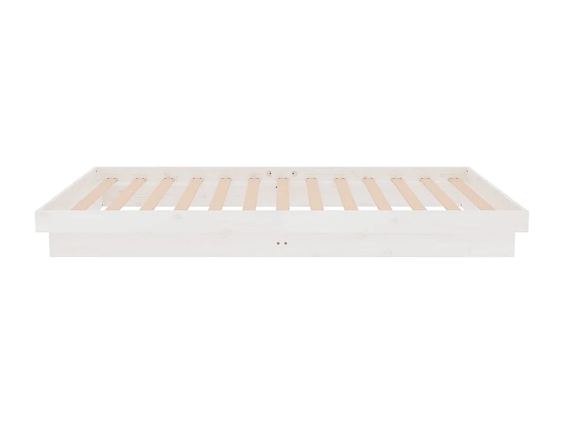 Estructura de cama de madera maciza blanca de 90 x 200 cm