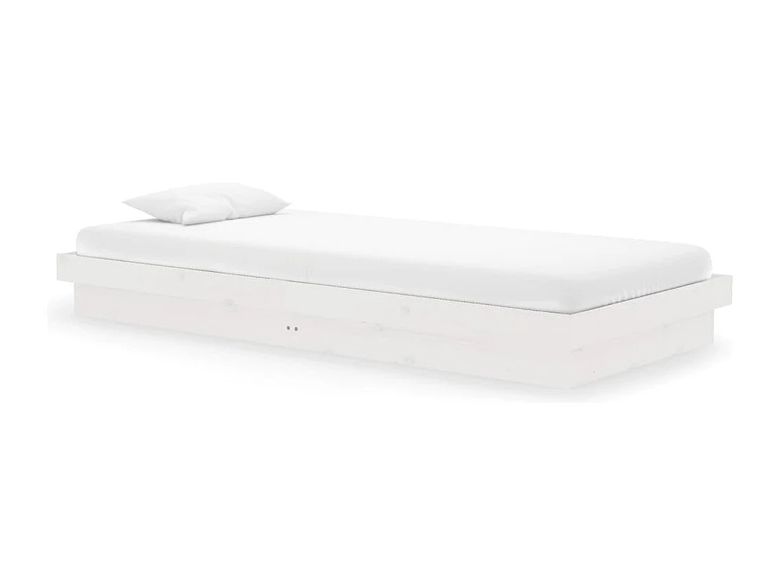 Cadre de lit Blanc Bois massif 90x200 cm