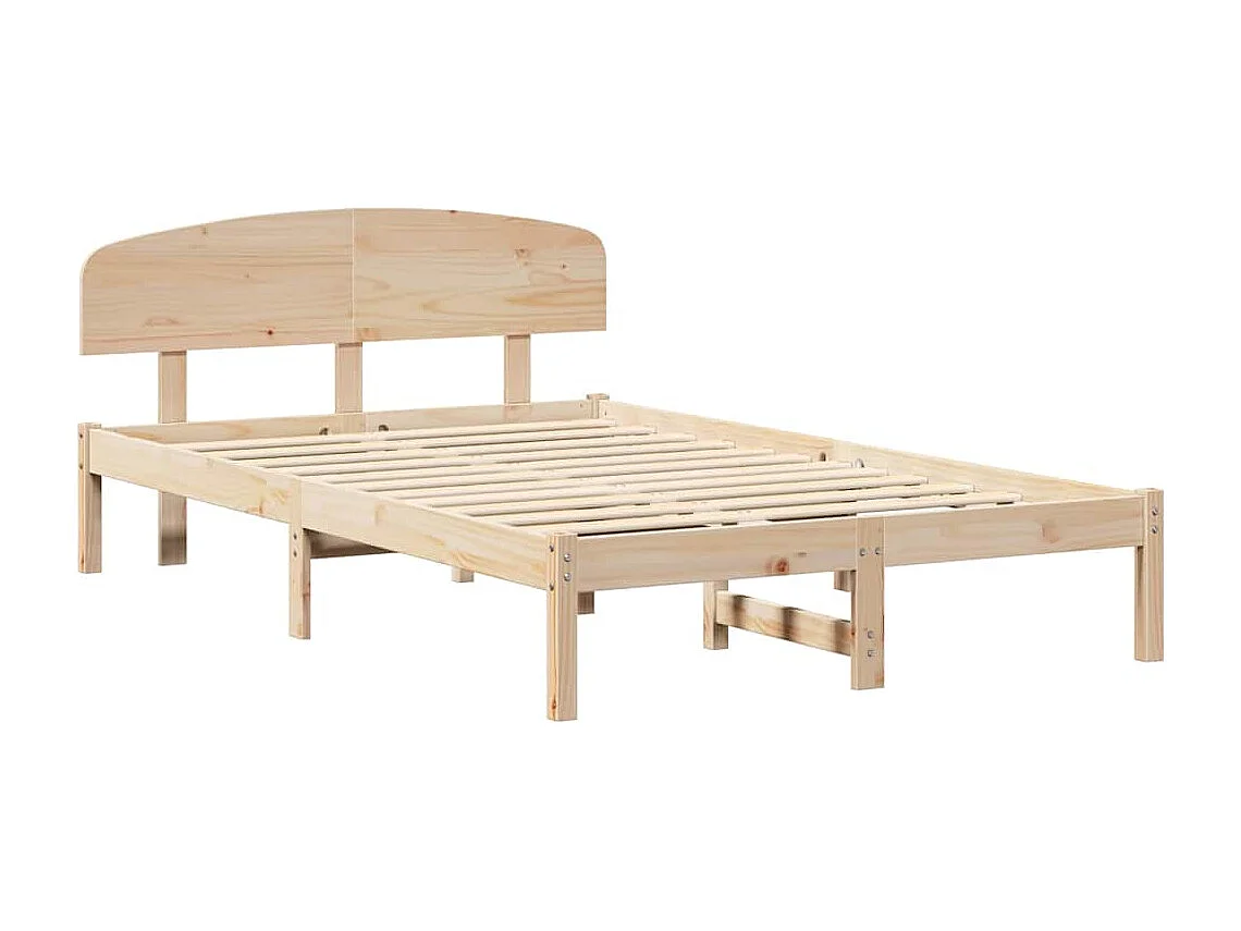 Estructura de cama marrón 135 x 190 cm madera maciza de pino