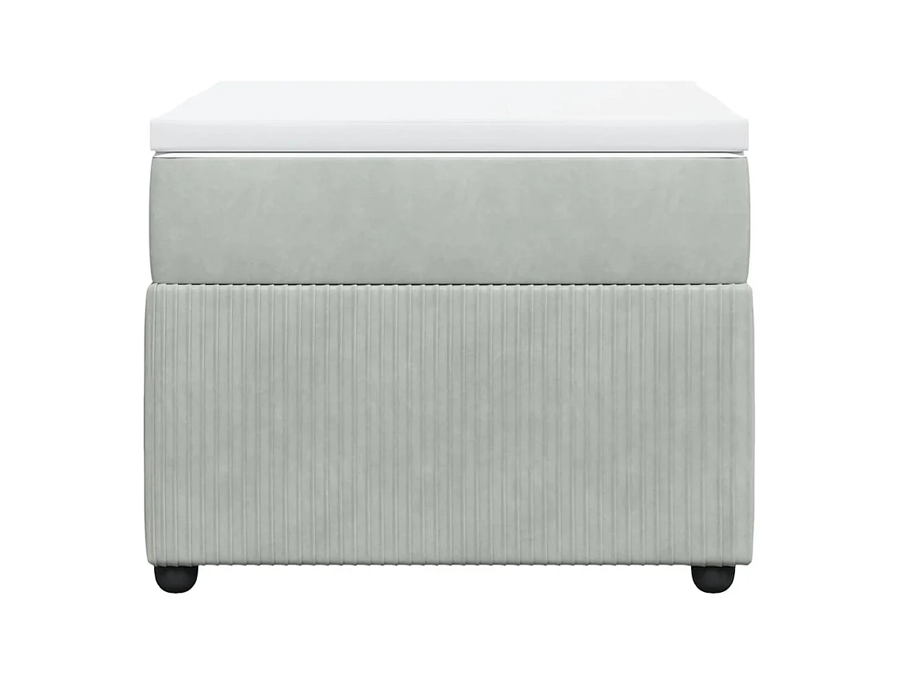 Somier de láminas de terciopelo gris claro de 100 x 200 cm y colchón