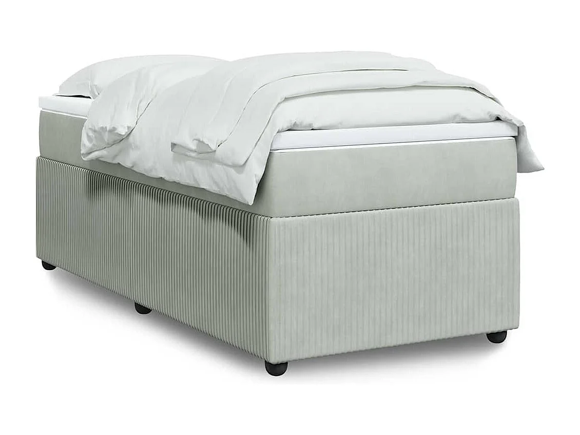 Rete a doghe in velluto grigio chiaro 100x200cm e materasso