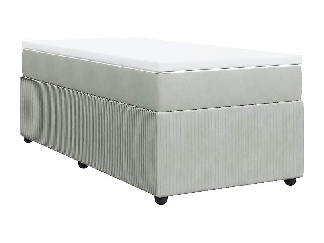 Rete a doghe in velluto grigio chiaro 100x200cm e materasso