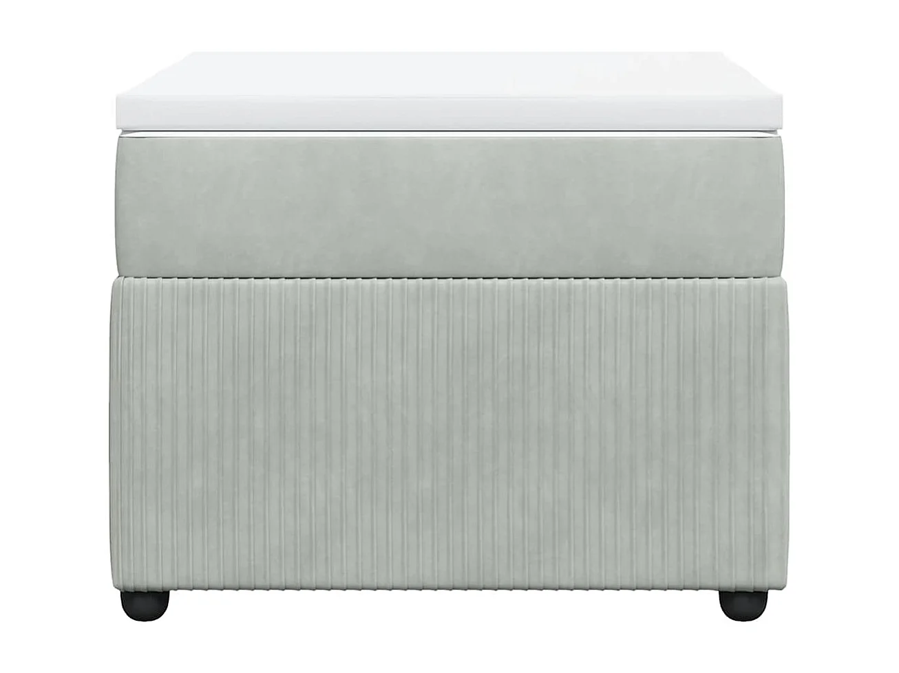 Rete a doghe in velluto grigio chiaro 100x200cm e materasso