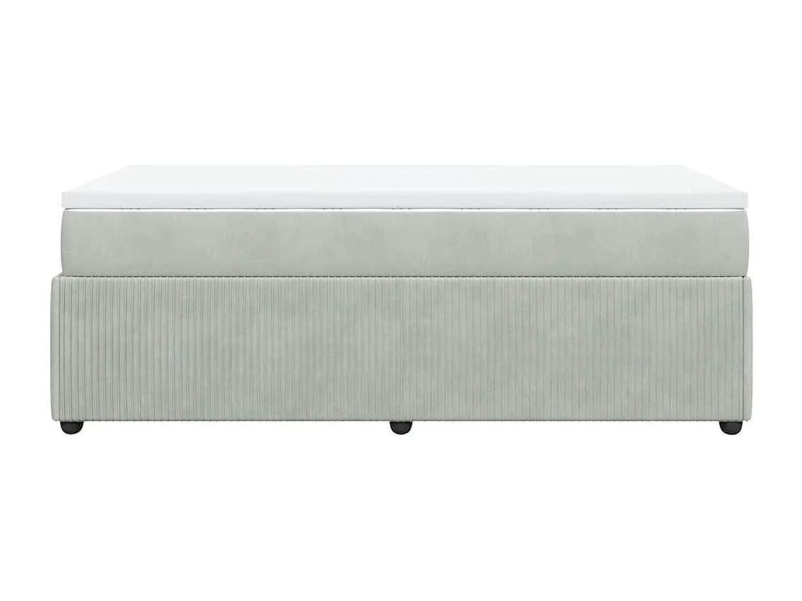 Rete a doghe in velluto grigio chiaro 100x200cm e materasso