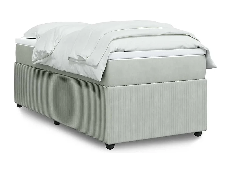 Rete a doghe in velluto grigio chiaro 100x200cm e materasso