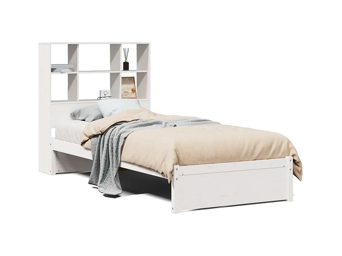 Wit boekenkastbed zonder matras 90x190cm massief grenenhout