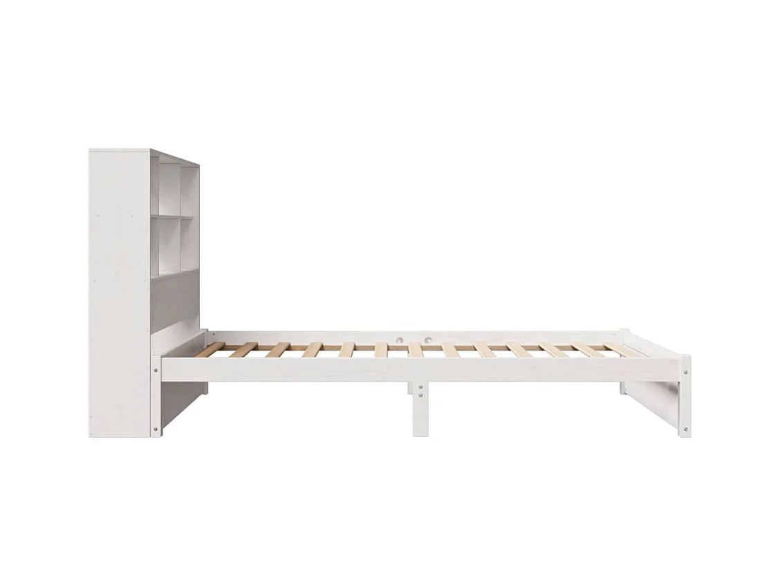 Wit boekenkastbed zonder matras 90x190cm massief grenenhout