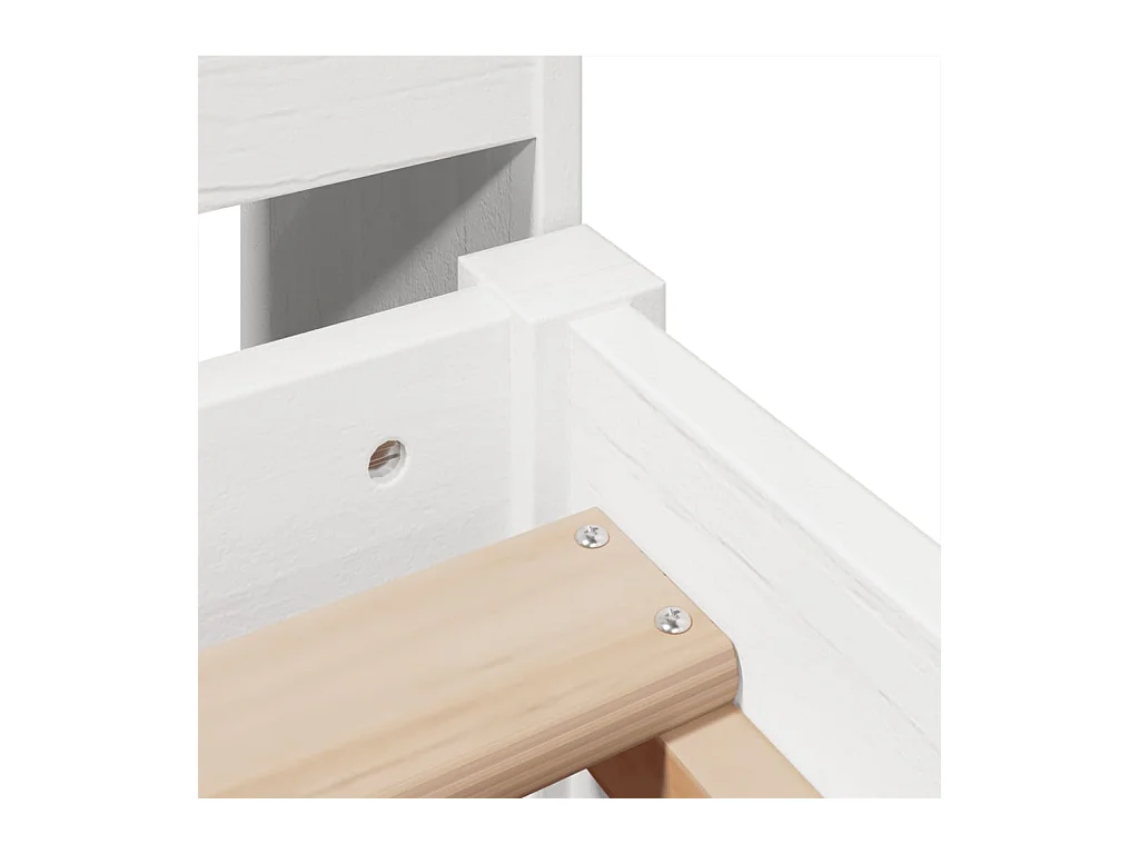 Bettgestell ohne Matratze weiß 75x190 cm Massivholz Kiefer