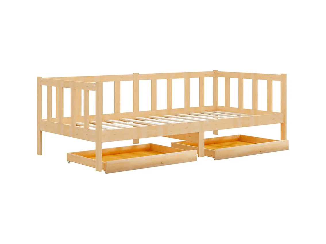 Lit de jour sans matelas avec tiroirs 90x200 cm bois pin massif